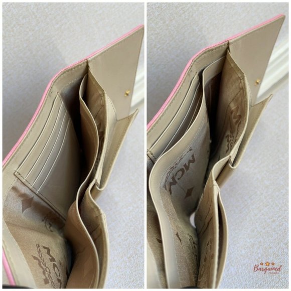 Authentic MCM Beige Visetos Trifold Wallet - Picture 10 of 12